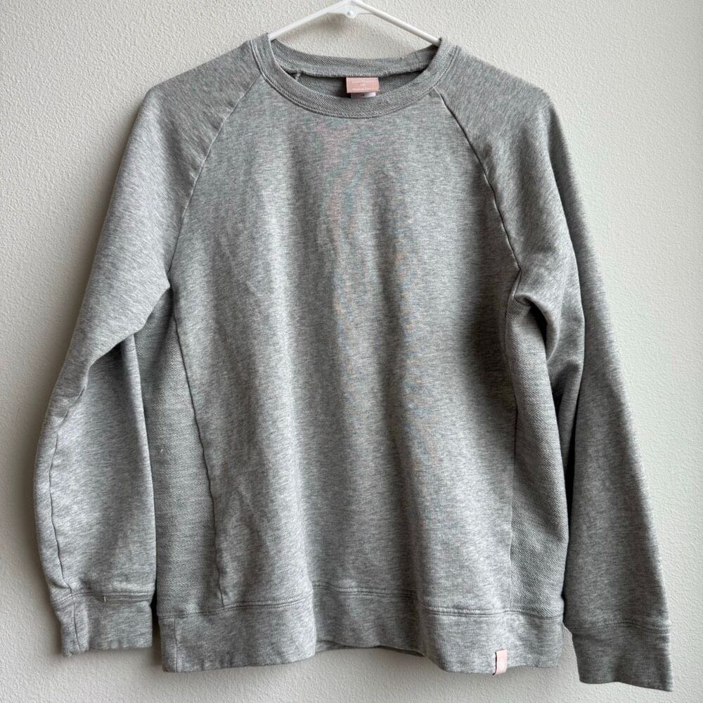 🟣$5/$25 Thirdlove Womens Weekend Terry Sweatshirt Gray Cotton Crew Neck Large